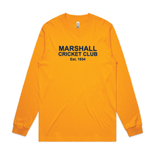 Load image into Gallery viewer, MARSHALL CC MENS GENERAL NAVY LONG SLEEVE TEE
