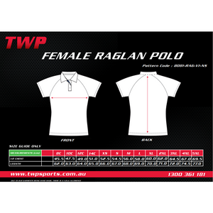 SURF COAST SUNS FNC - FEMALE RAGLAN POLO SHIRT