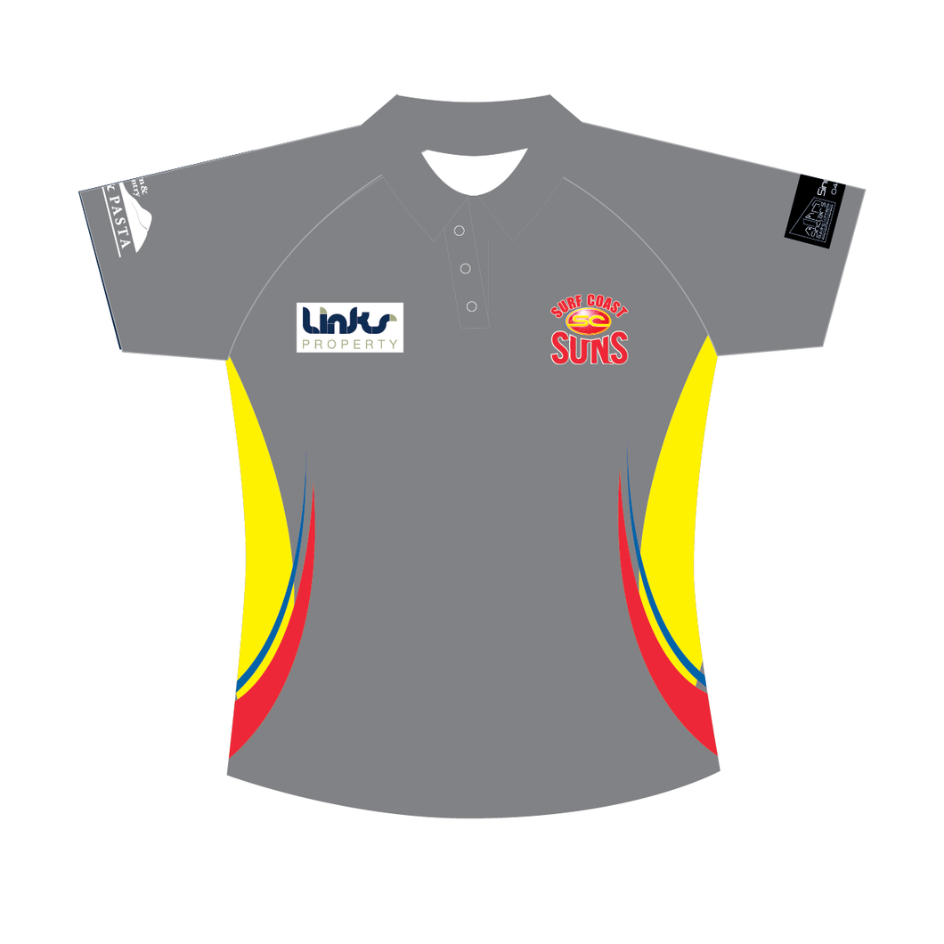 SURF COAST SUNS FNC - FEMALE RAGLAN POLO SHIRT